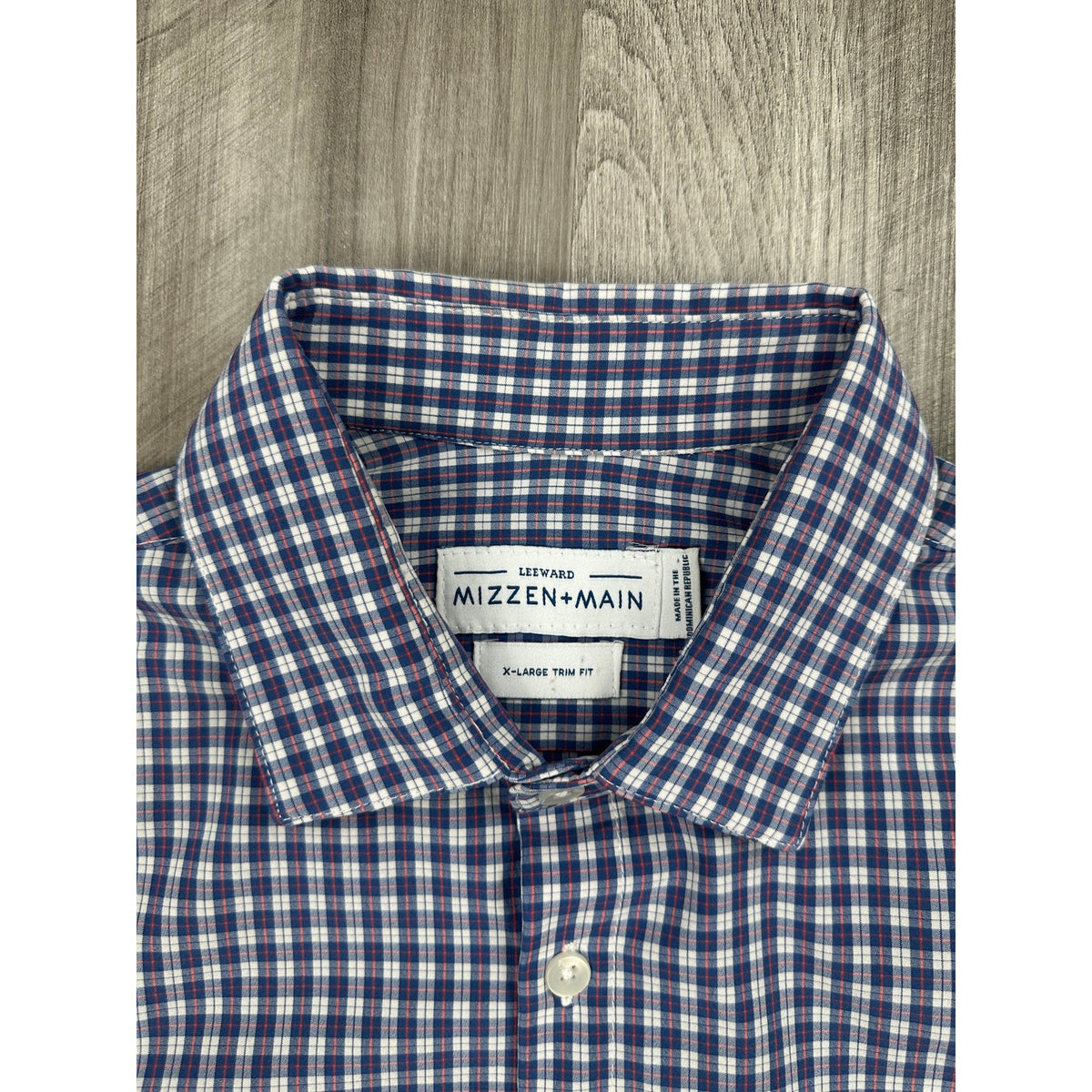 Mizzen+Main Leeward Collection Performance Plaid Trim Fit Long Sleeve Shirt — Size XL // Preowned