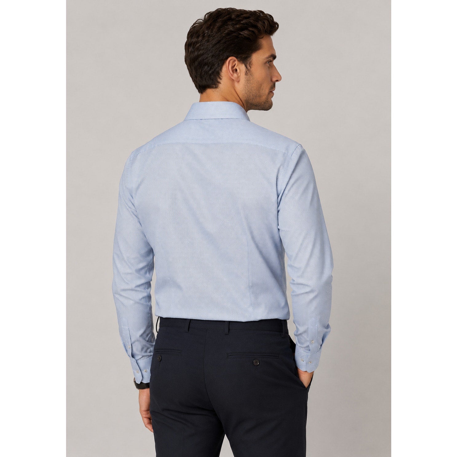 1863 by Eterna Modern Fit Light Blue Micro-Weave Pattern Long Sleeve - 3XL (19)