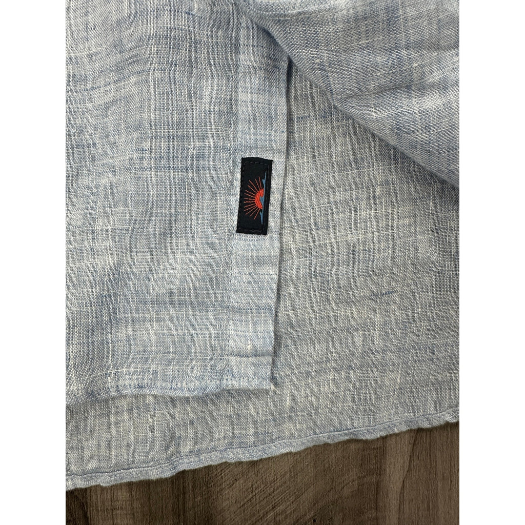 Faherty Laguna Linen Long Sleeve Shirt in Light Blue — Size Medium // Preowned