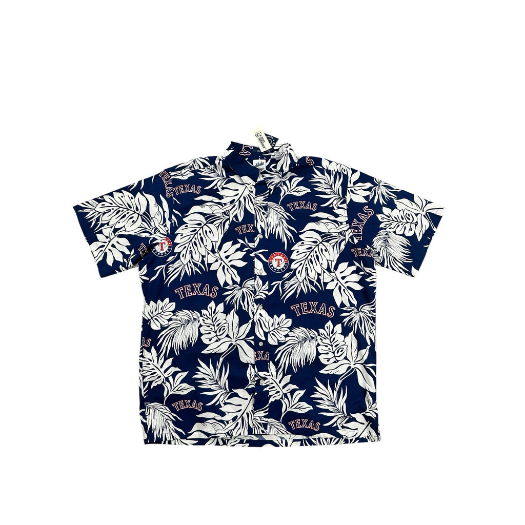 Reyn Spooner Aloha Texas Rangers MLB Classic Short Sleeve Button Down in Navy White Red — Size XL