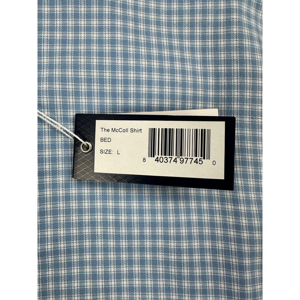Holderness & Bourne The McColl Signature Fit Plaid Long Sleeve Shirt in Bedford Blue — Size Large