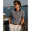 Polo Ralph Lauren Classic Fit Striped Mesh Polo Navy White — 5XB