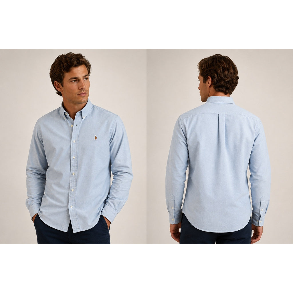 Polo Ralph Lauren Classic Fit Oxford Long Sleeve Button Down in Light Blue — Size XL // Preowned