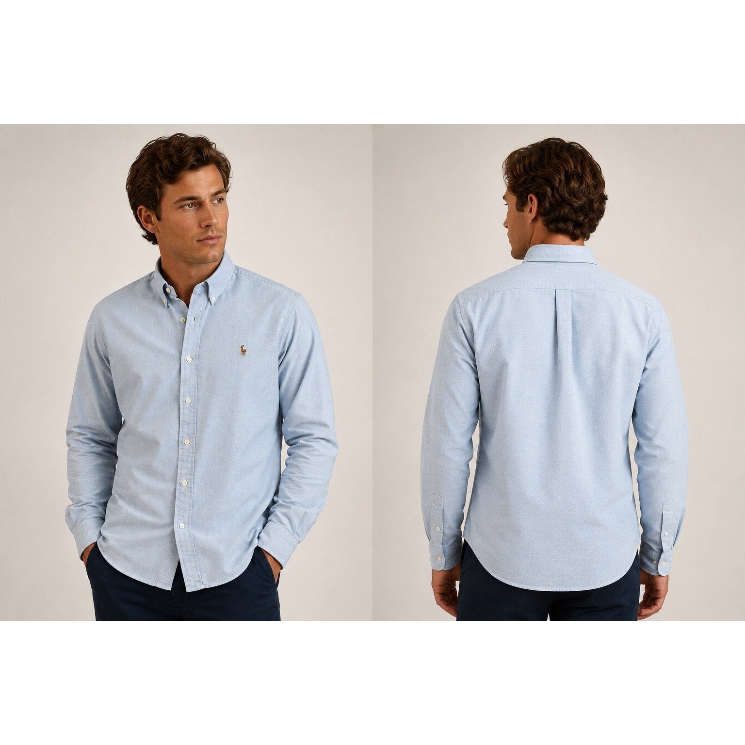 Polo Ralph Lauren Classic Fit Oxford Long Sleeve Button Down in Light Blue — Size XL // Preowned