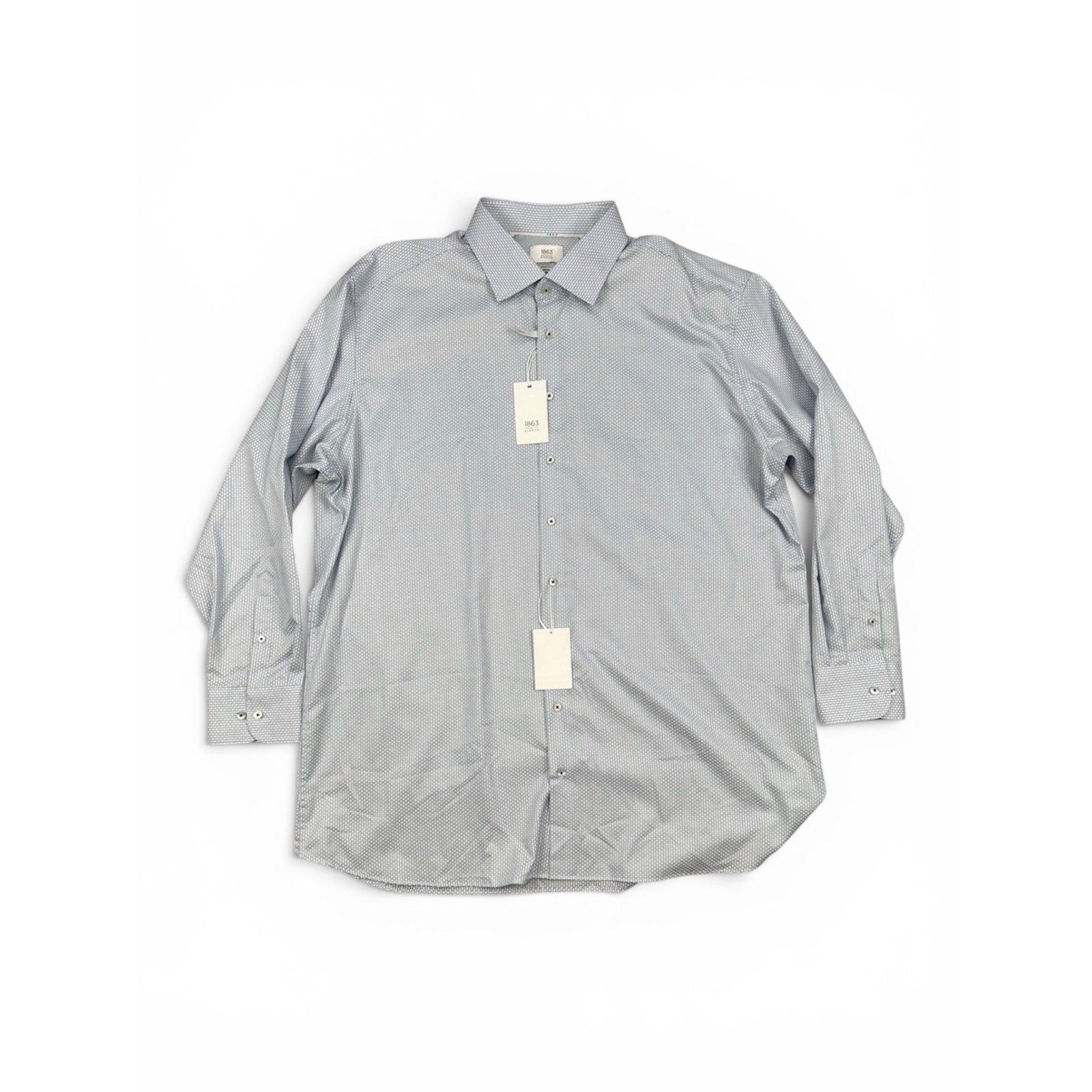 1863 by Eterna Modern Fit Light Blue Micro-Weave Pattern Long Sleeve - 3XL (19)