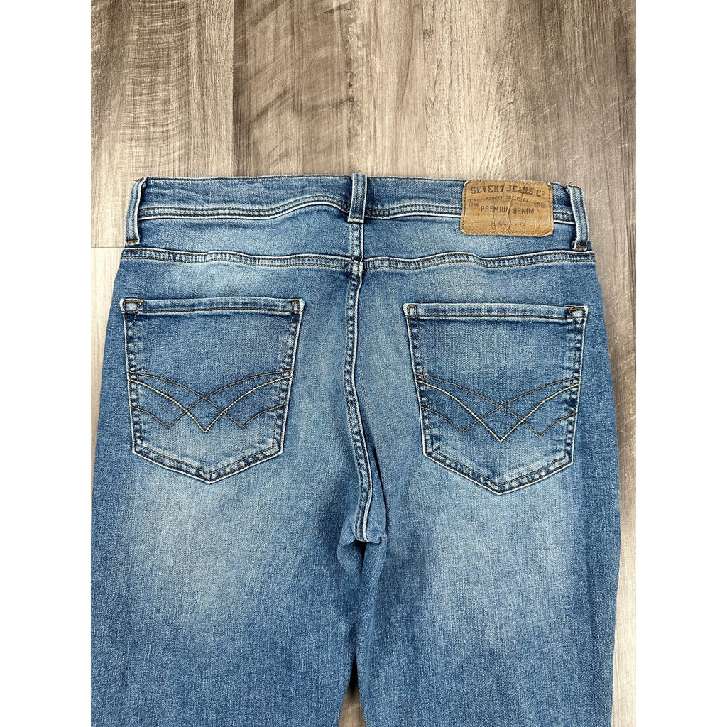 Seven7 Jean Co. Slim Straight Leg Premium Denim Jean in Light Wash — 32x32