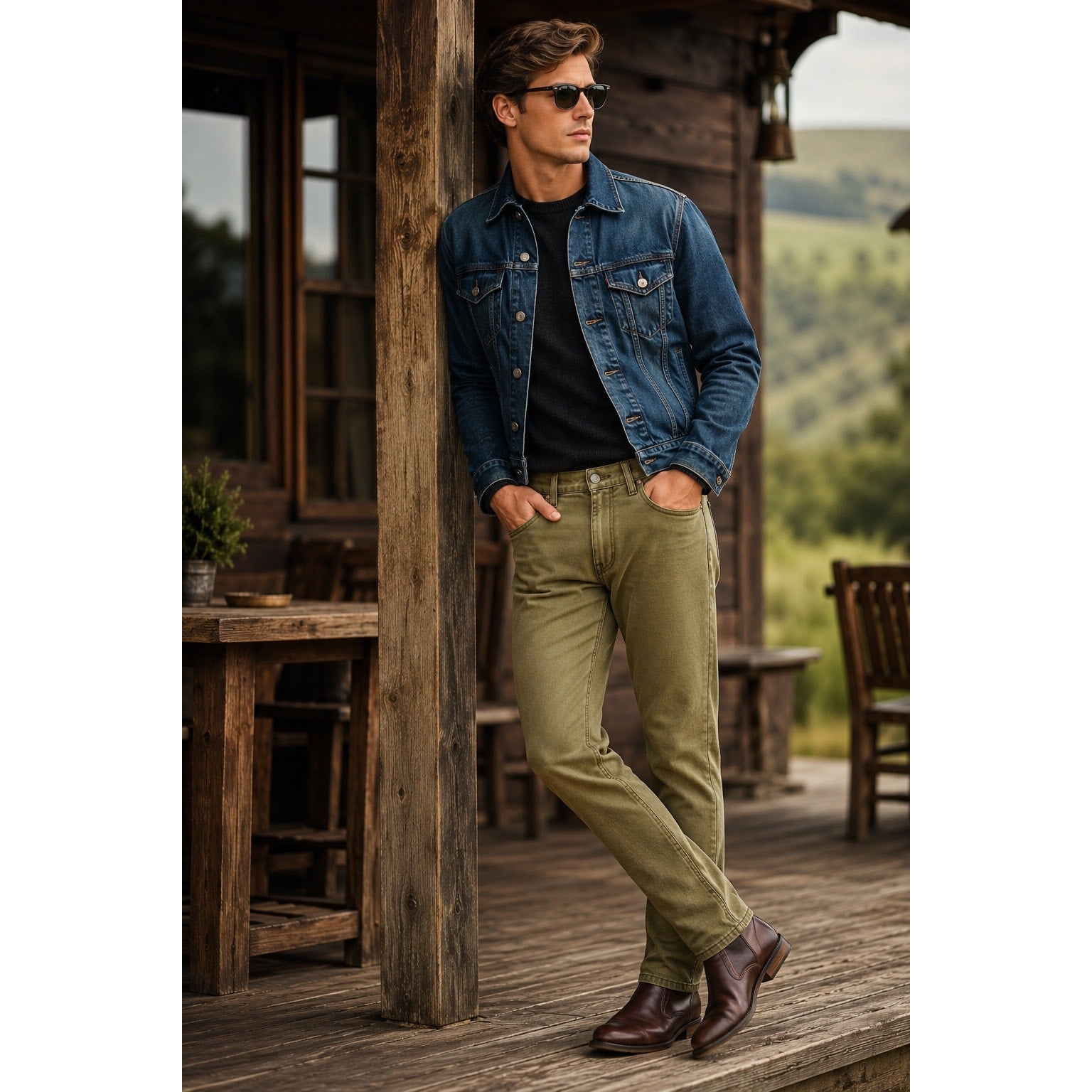 Polo Ralph Lauren The Sullivan Slim Jeans in Olive Khaki — Size 32x32 // Preowned