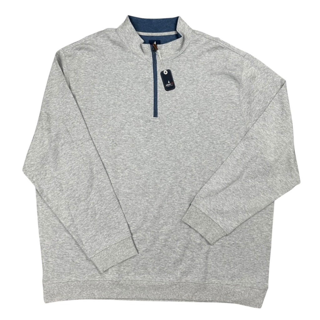 Johnnie-O Sully Light Gray Quarter Zip Pullover - 4XB