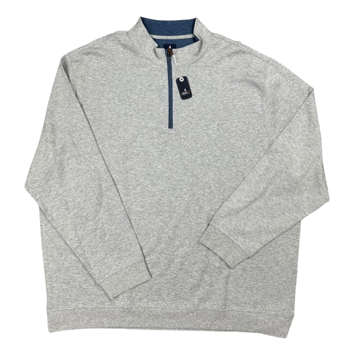 Johnnie-O Sully Light Gray Quarter Zip Pullover - 4XB