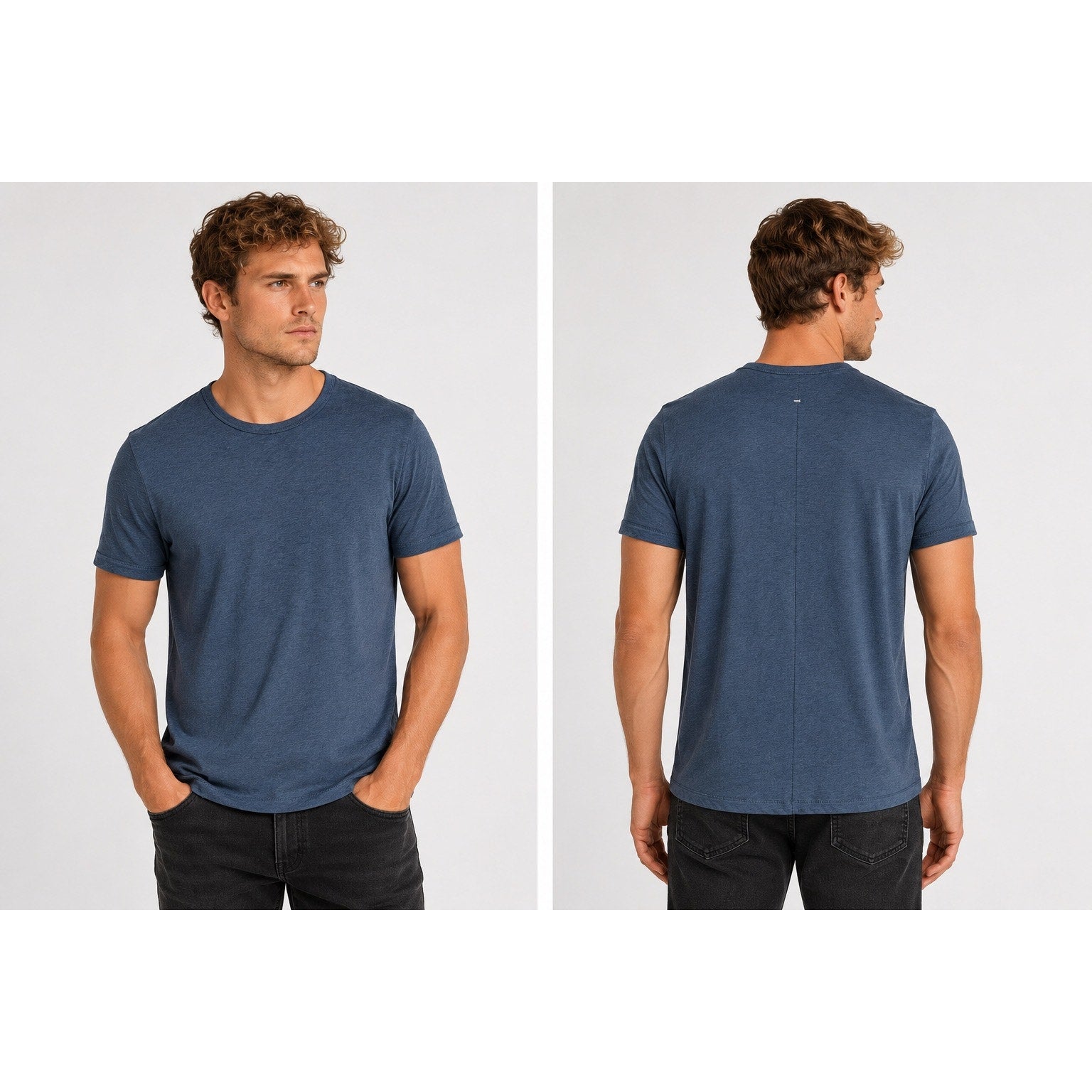 Rag & Bone Classic Lightweight Slub Jersey Tee in Navy — Size Large
