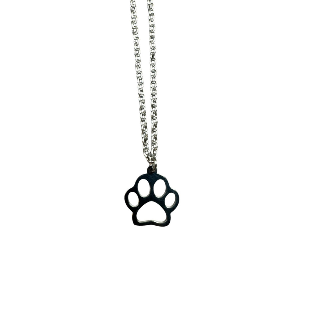 Andrew Christian Paw Print Necklace in Silver — One Size