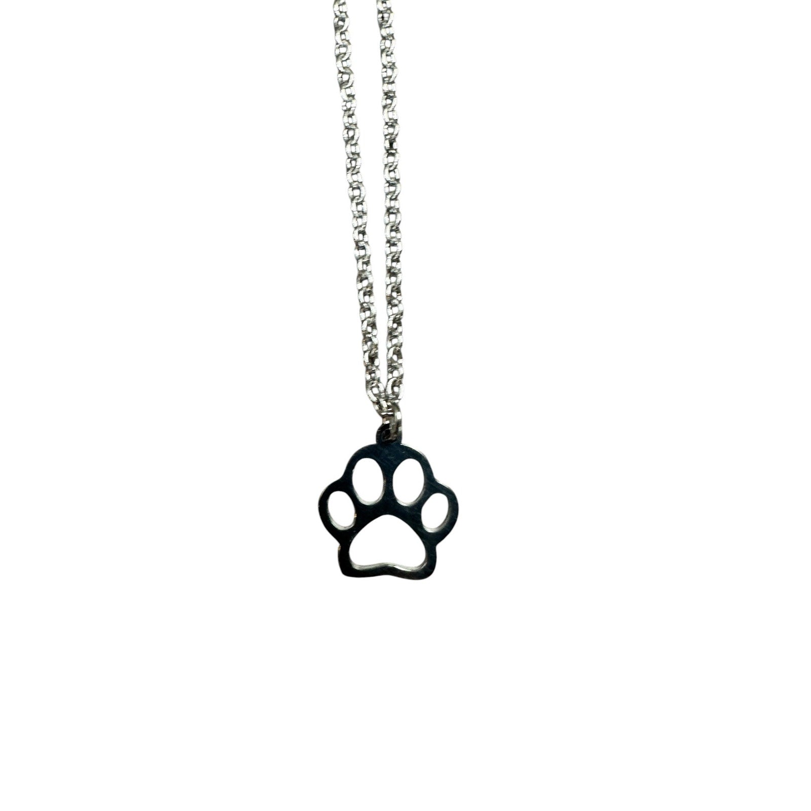 Andrew Christian Paw Print Necklace in Silver — One Size