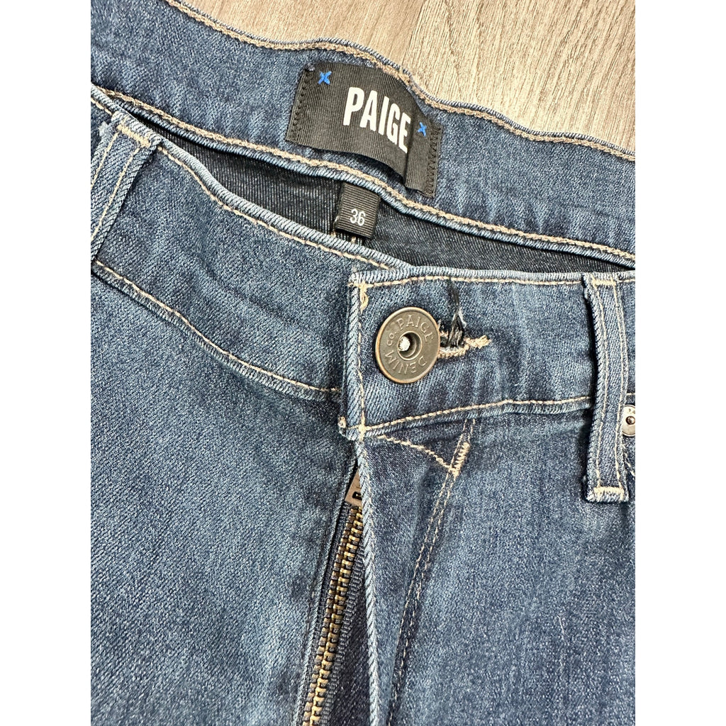 Paige Federal Slim Straight Transcend Denim Jeans in Cellar Blue — Size 36 // Preowned