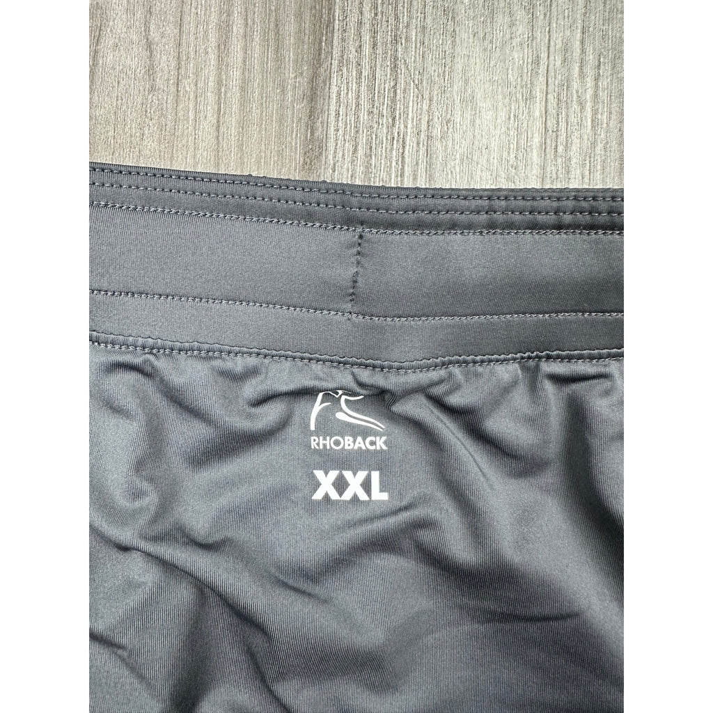 Rhoback The Deadlifts Lined Grit Gym Shorts in Graphite Grey — Size 2XL