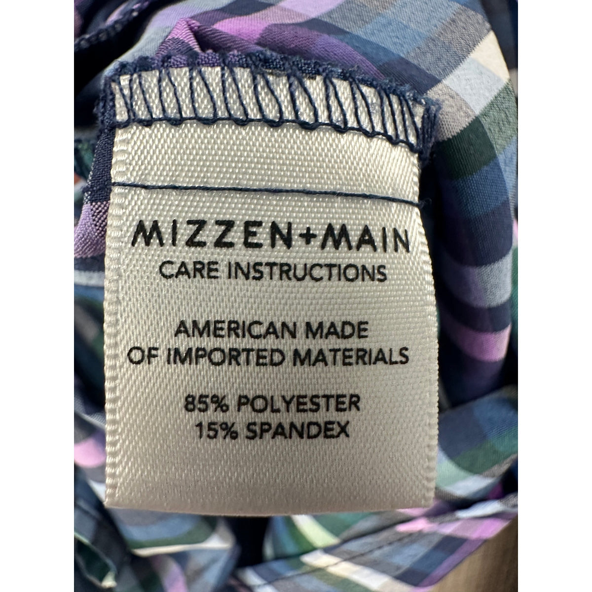 Mizzen+Main Leeward Collection Performance Plaid Trim Fit Long Sleeve Shirt — Size XL // Preowned