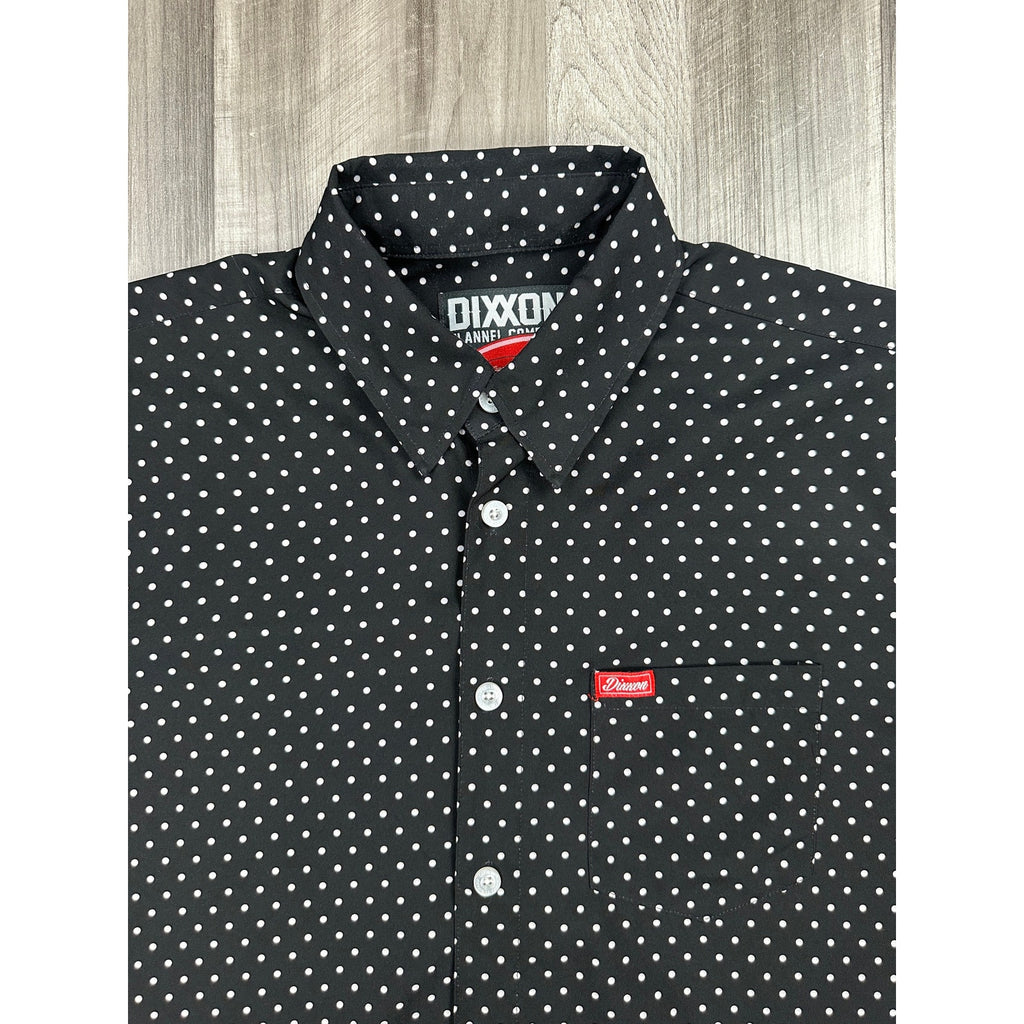 Dixxon Flannel Company The Milton Short Sleeve Shirt in Black, White — Size Large // Preowned