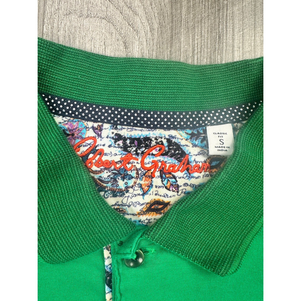 Robert Graham Lucifer Knit Classic Fit Polo in Green — Size Small // Preowned
