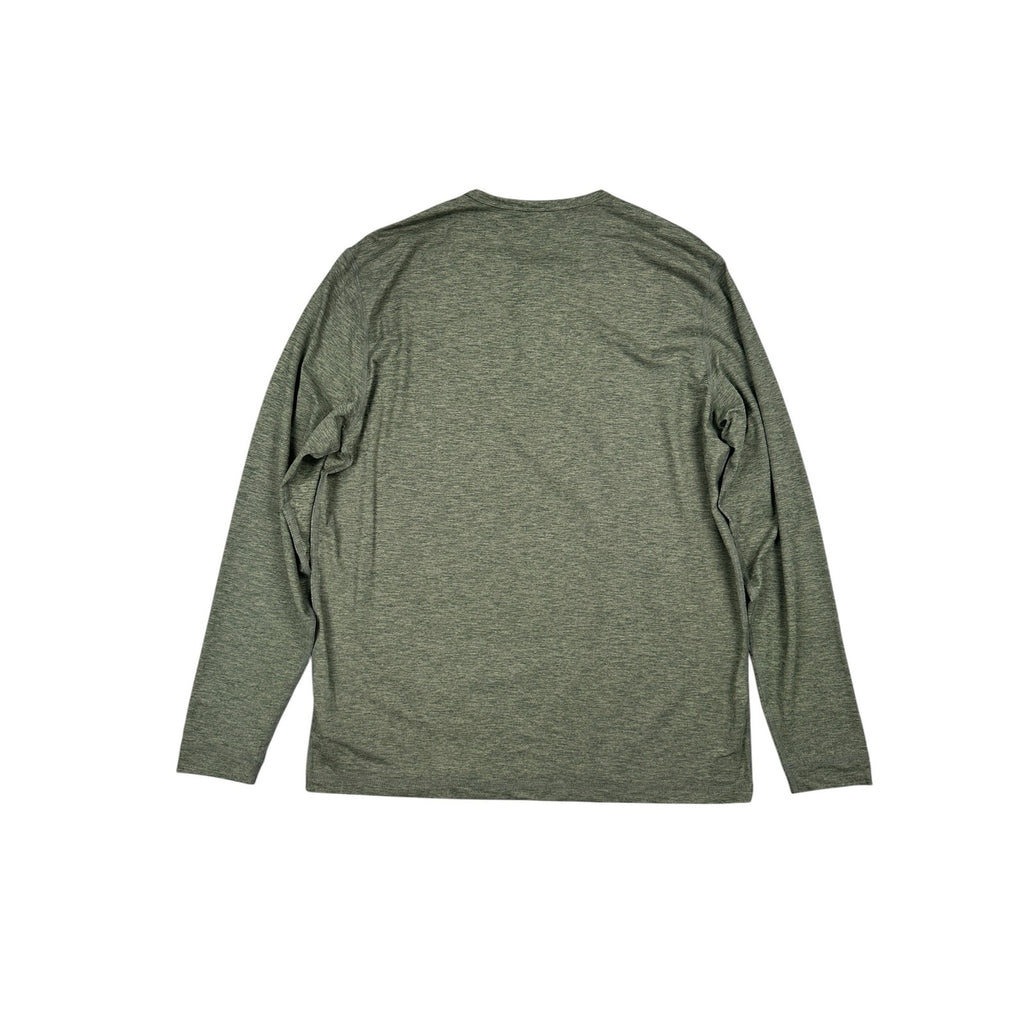 Vuori Ease Performance Long Sleeve Henley in Heather Olive — Size XL // Preowned