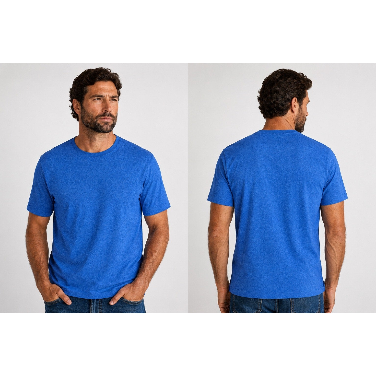 Lucchese Soft Knit Crew Neck Tee Peruvian Cotton in Blue — Size Large // Preowned