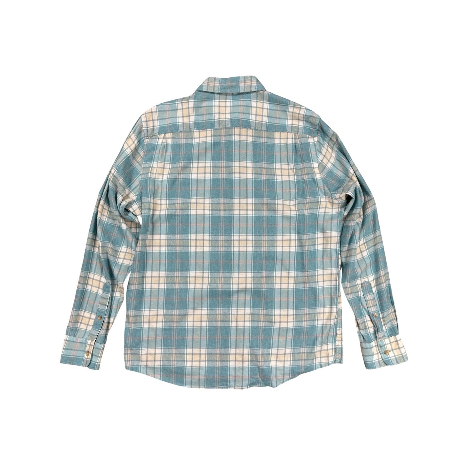 Faherty All-Time Lightweight Brushed Flannel Plaid Long Sleeve Button - Large
