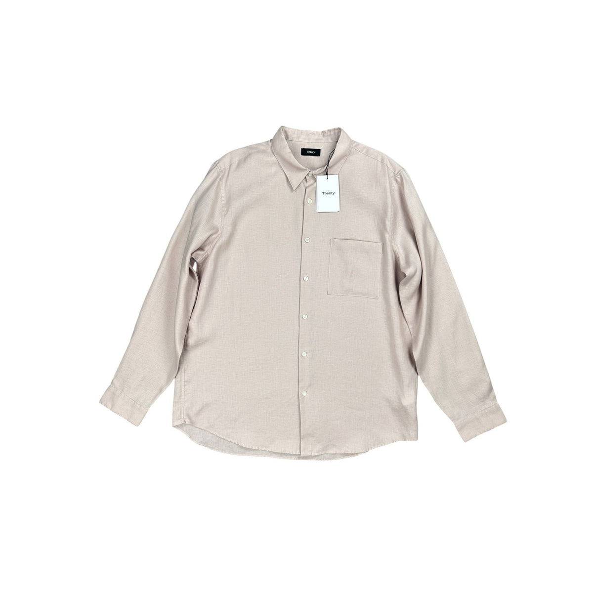 Theory Irving PA Precise Linen 2 Long Sleeve Button Down Shirt — Size 2XL