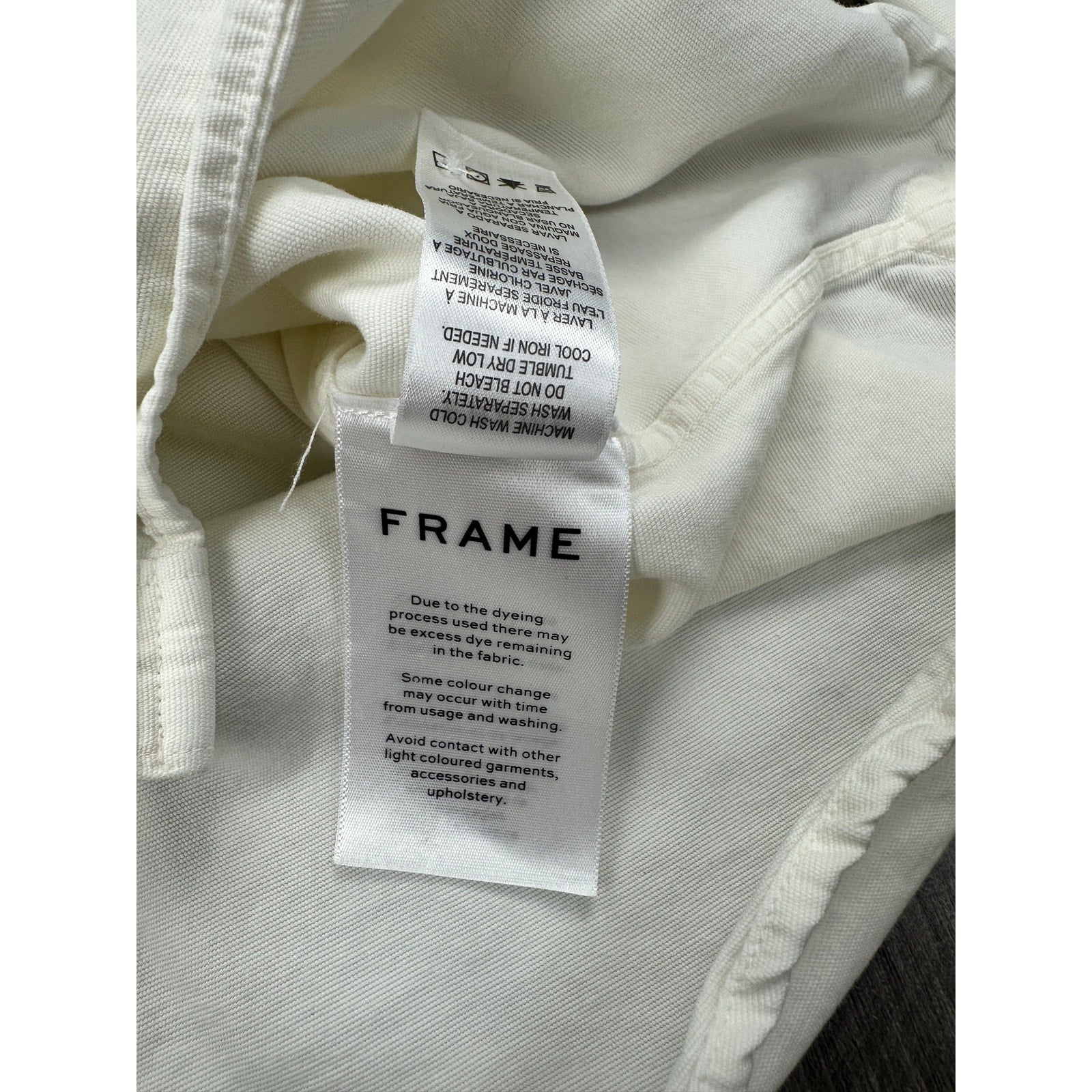 FRAME Classic Fit Tonal Blacking Shirt in Light Cream, Off White — Size XL // Preowned
