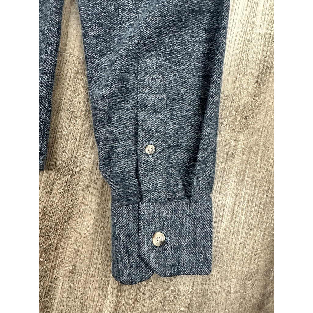 Ash & Erie Brushed Flannel Slim Fit Long Sleeve Shirt in Heather Indigo — Size Small // Preowned