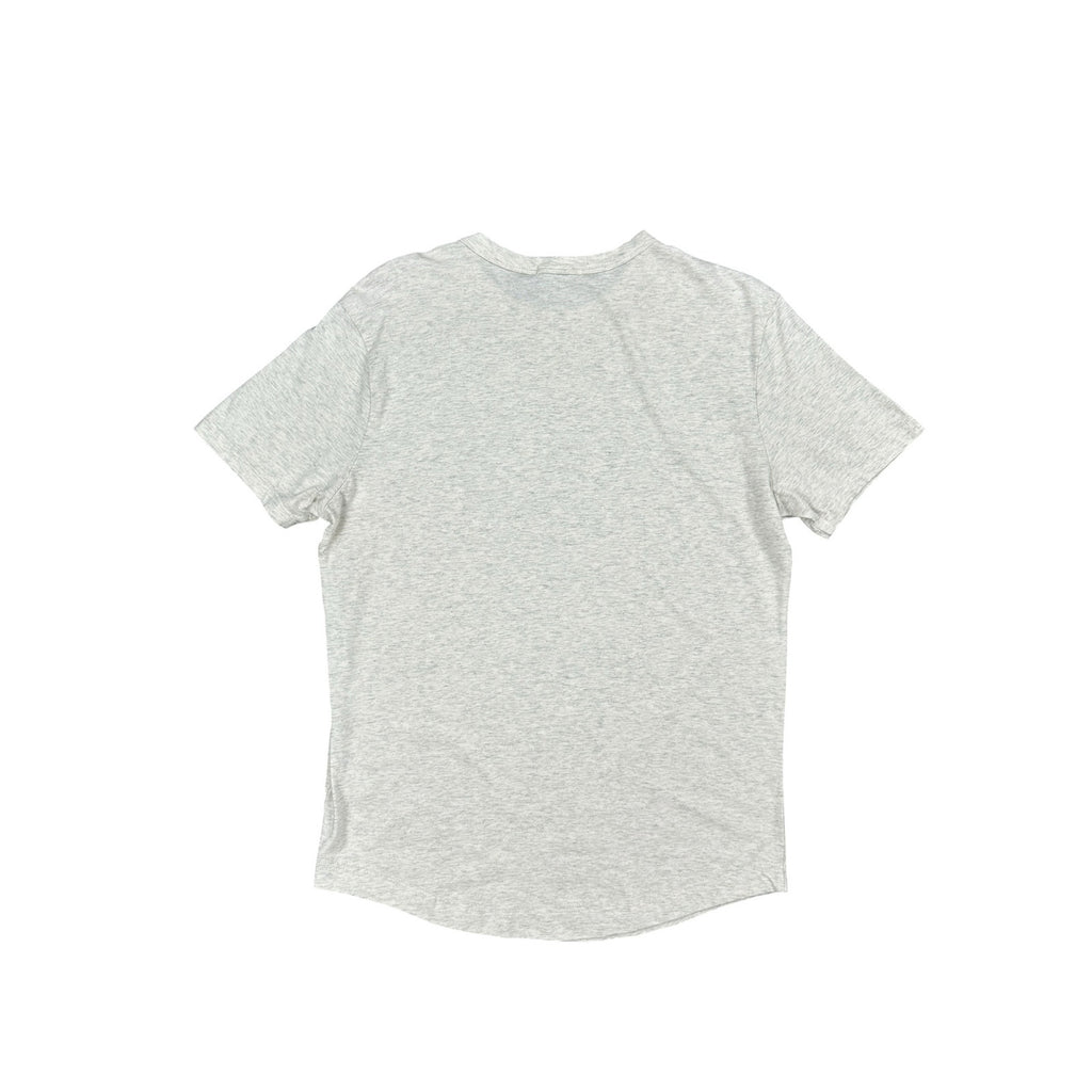 Buck Mason Pima Curved Hem Tee in Heather Oatmeal — Size Small
