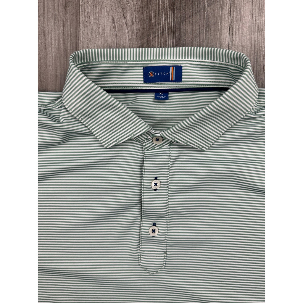 Stitch Golf Atlantic Stripe Golf Polo — Size XL // Preowned