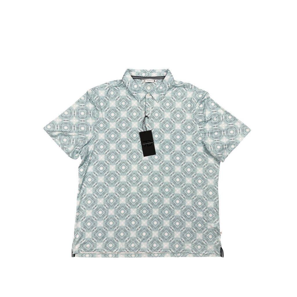 7 Diamonds Polaris 4 Way Stretch Performance Jersey Polo in Seafoam Green — Size 2XL