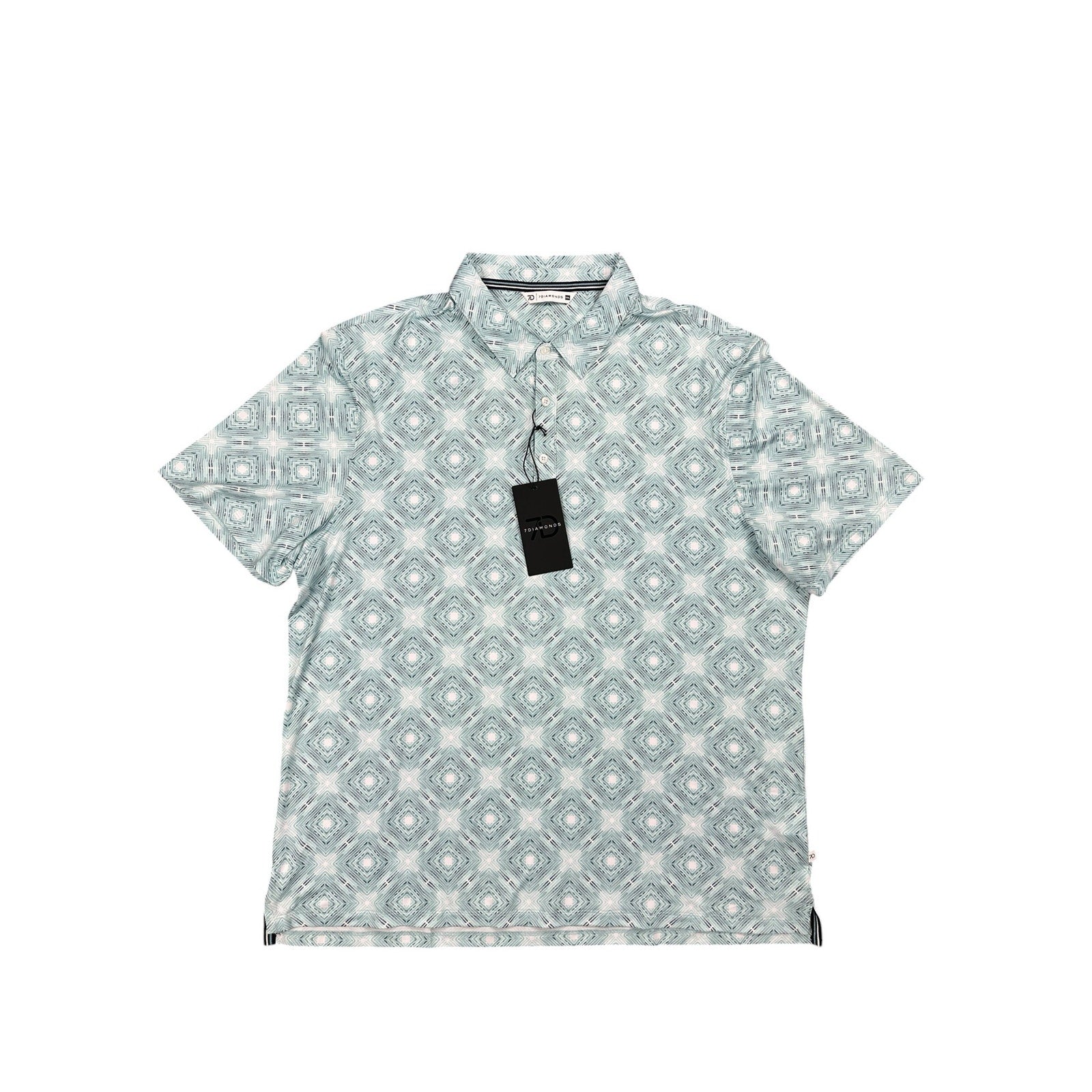7 Diamonds Polaris 4 Way Stretch Performance Jersey Polo in Seafoam Green — Size 2XL