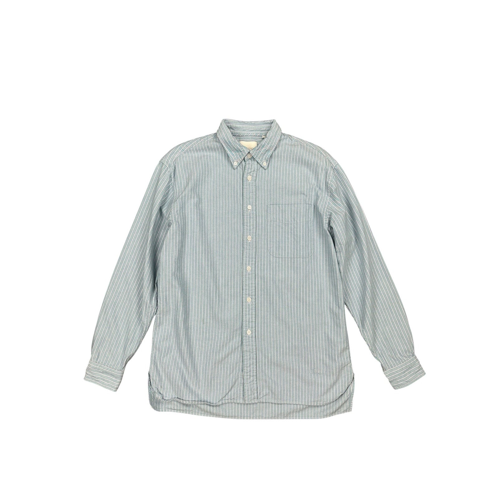 JW Anderson x UNIQLO Striped Oxford Oversized Long Sleeve Shirt in Blue, Green, White — Size XS // Preowned