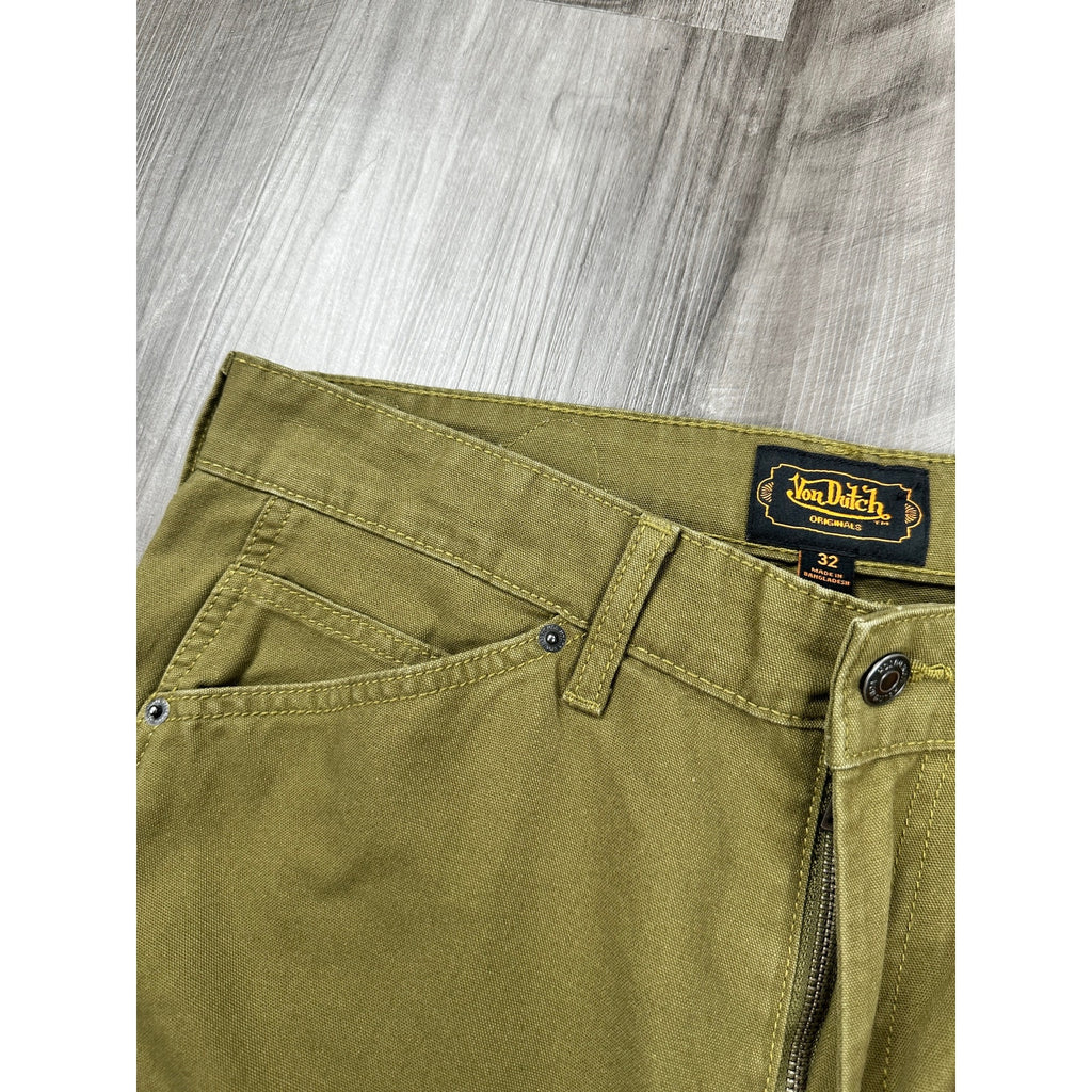 Von Dutch Straight Double-Knee Carpenter Pant in Sphagnum Green — Size 32
