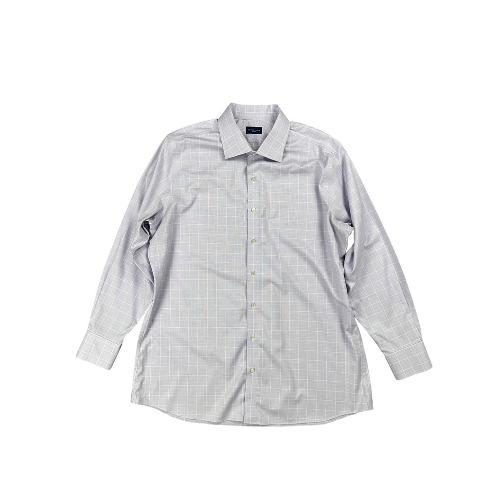 Proper Cloth Non-Iron Stretch Prince of Wales Check Twill Long Sleeve Button Down in Lavender and White — Size 3XL // Preowned