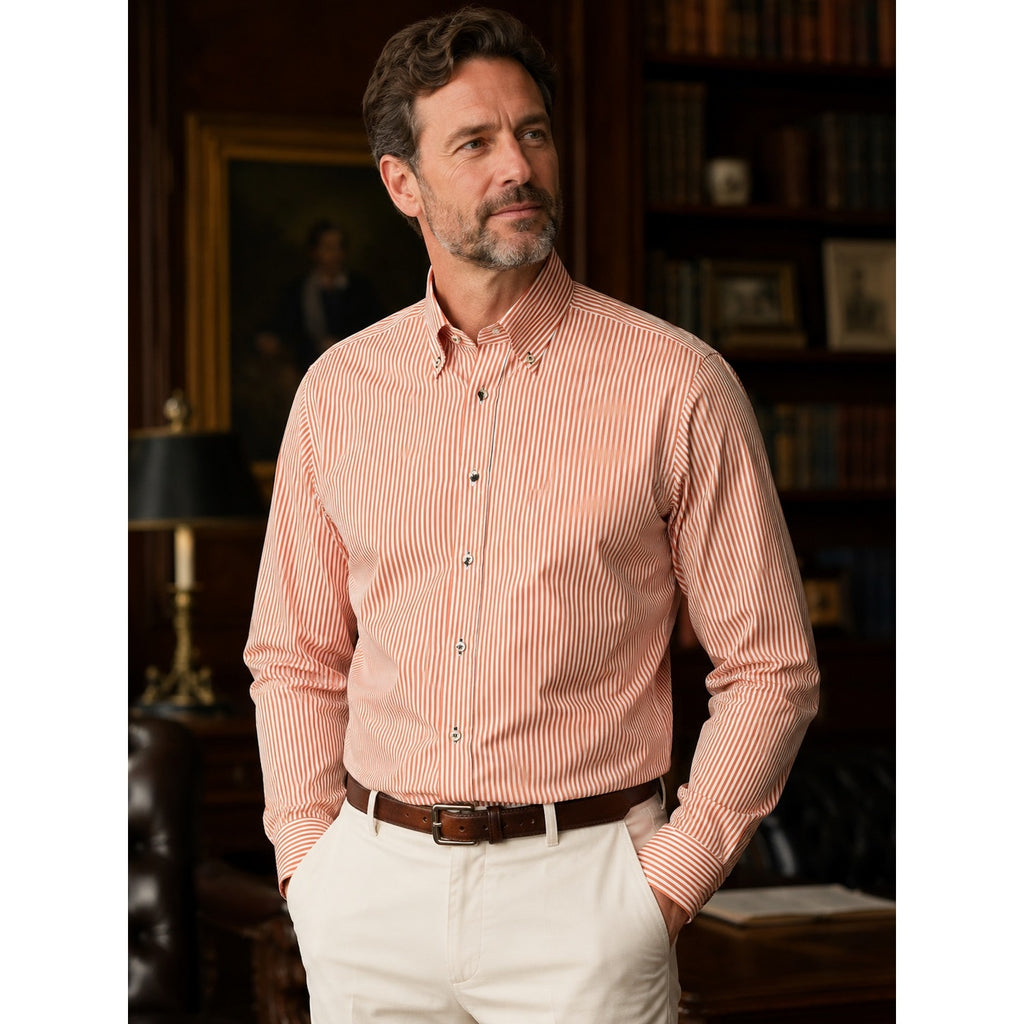 Robert Talbott Estate Trim Fit Striped Long Sleeve Button Down - Medium