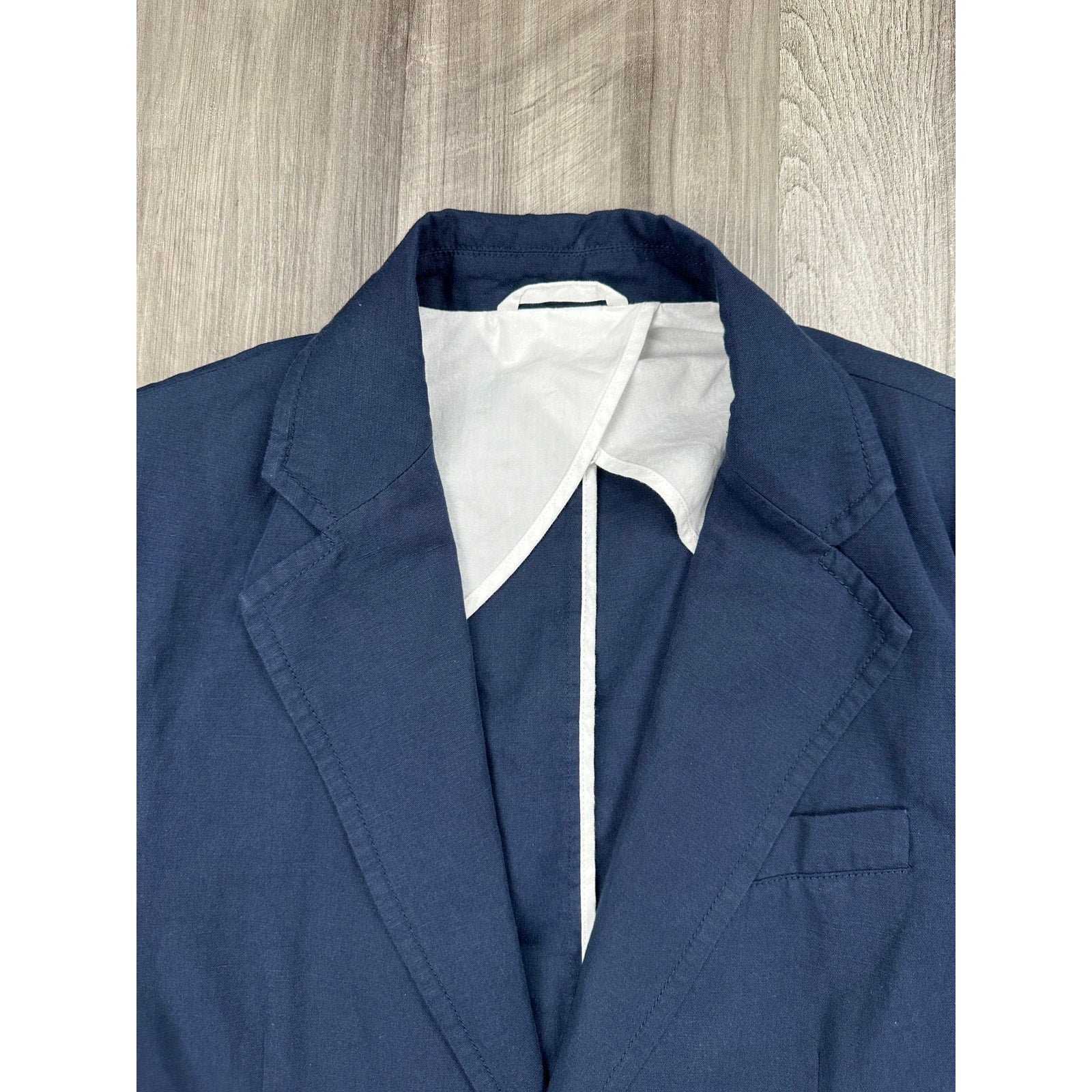 Alex Mill Cotton Linen Cooper Blazer in Navy — Size Small