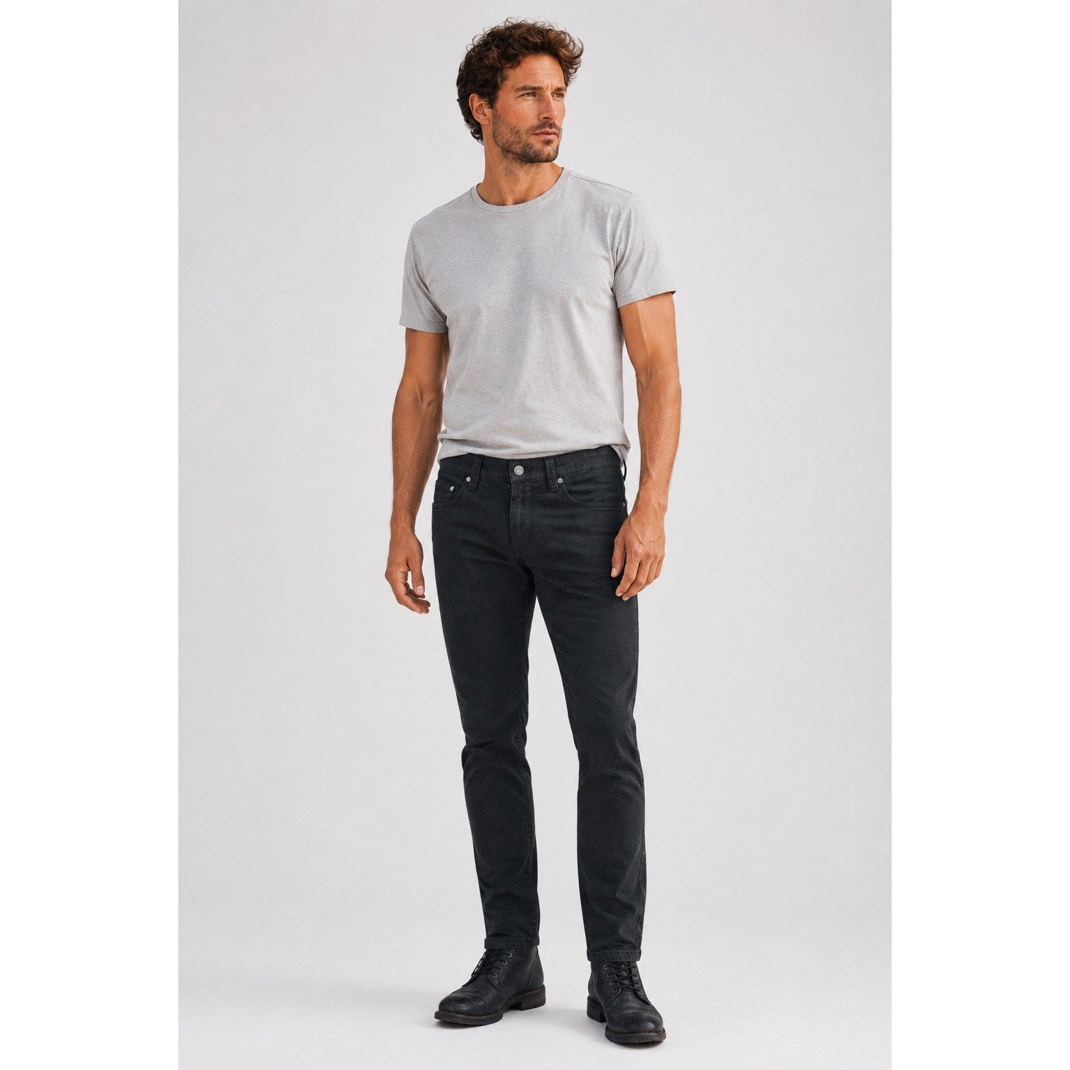 Buffalo David Bitton Ash Slim Garment Dyed Black Stretch Jeans — 31x34
