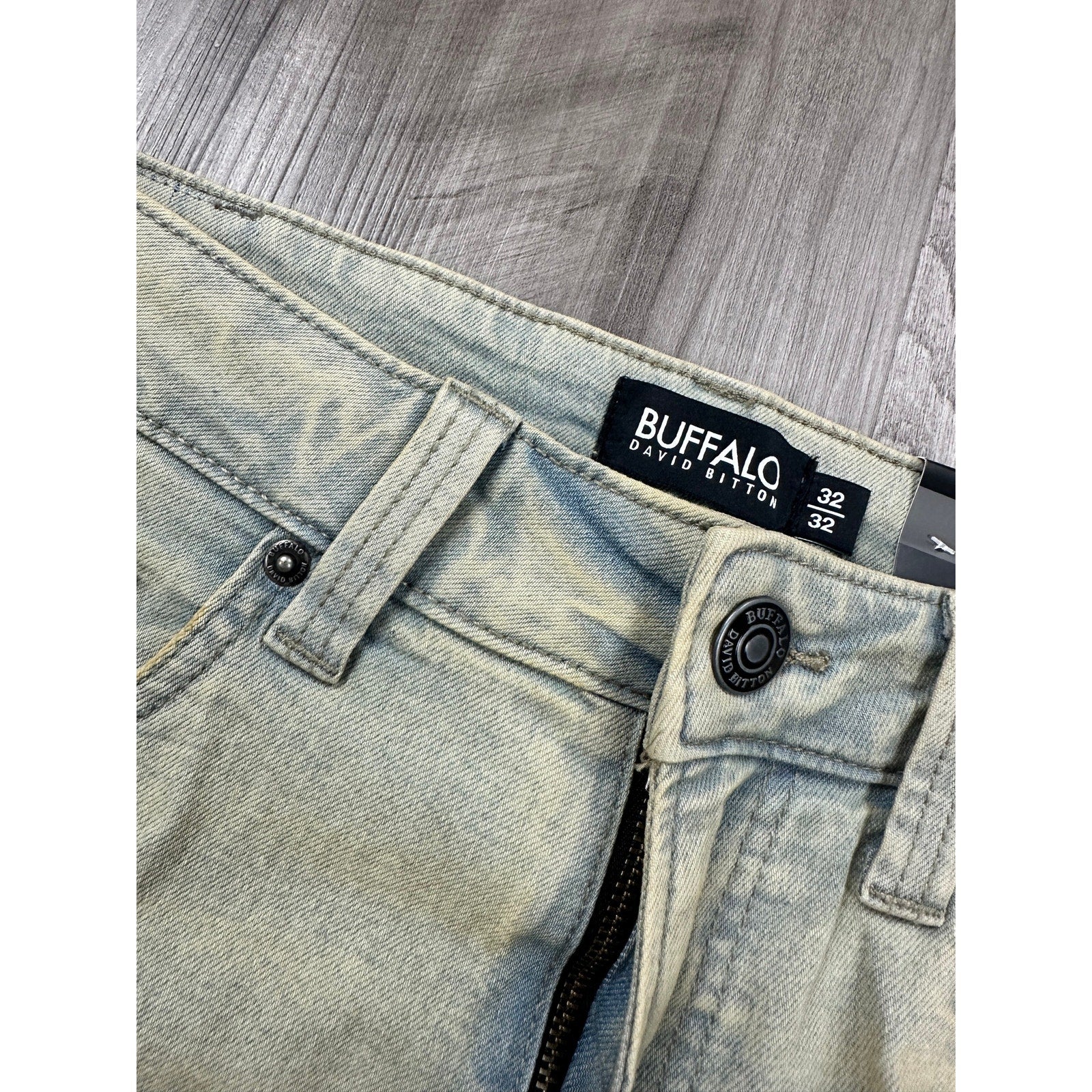 Buffalo David Bitton Ash Slim Stretch Jean in Dirty Blasted Wash — Size 32x32