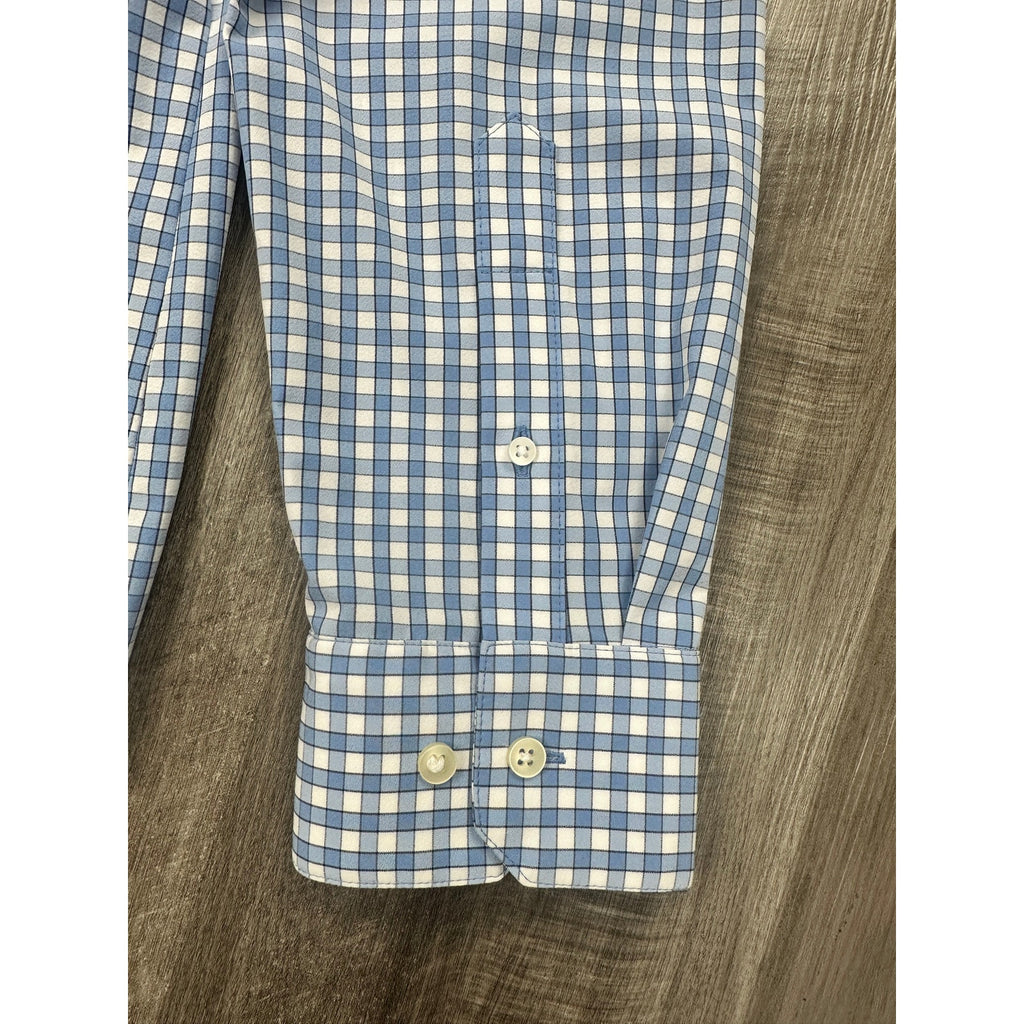 Mizzen+Main Leeward Performance Trim Fit Checkered Long Sleeve Button Down Shirt — Size 2XL // Preowned
