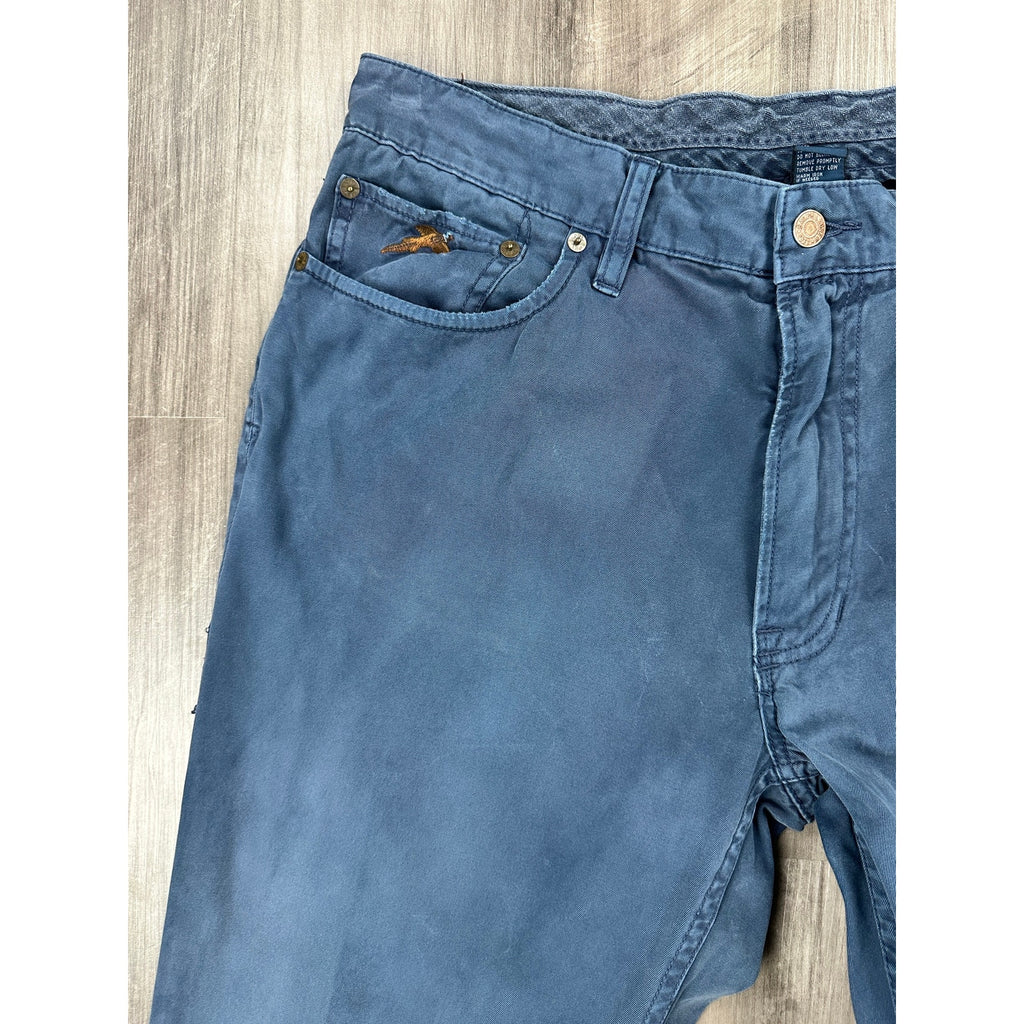 Polo Ralph Lauren Vintage Flying Pheasant Motif Embroidered Pocket Chino Pants in Navy — Size 36x32 // Preowned