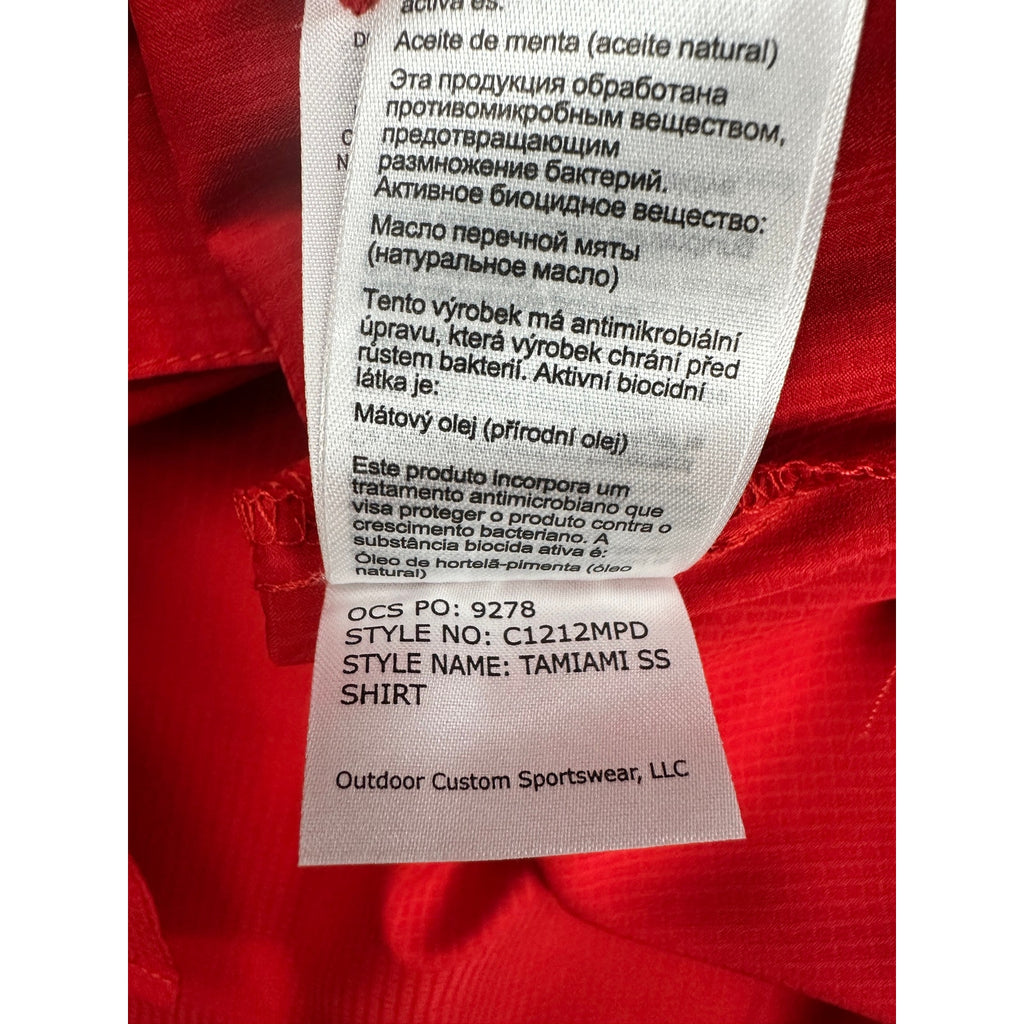 Columbia Texas Rangers Tamiami Omni-Shade PFG Vented Button Down in Red — Size L // Preowned