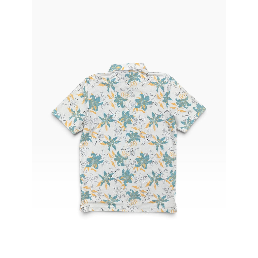 TravisMathew Paradise Peak Golf Polo in White, Gray, Yellow, Black — Size Medium // Preowned