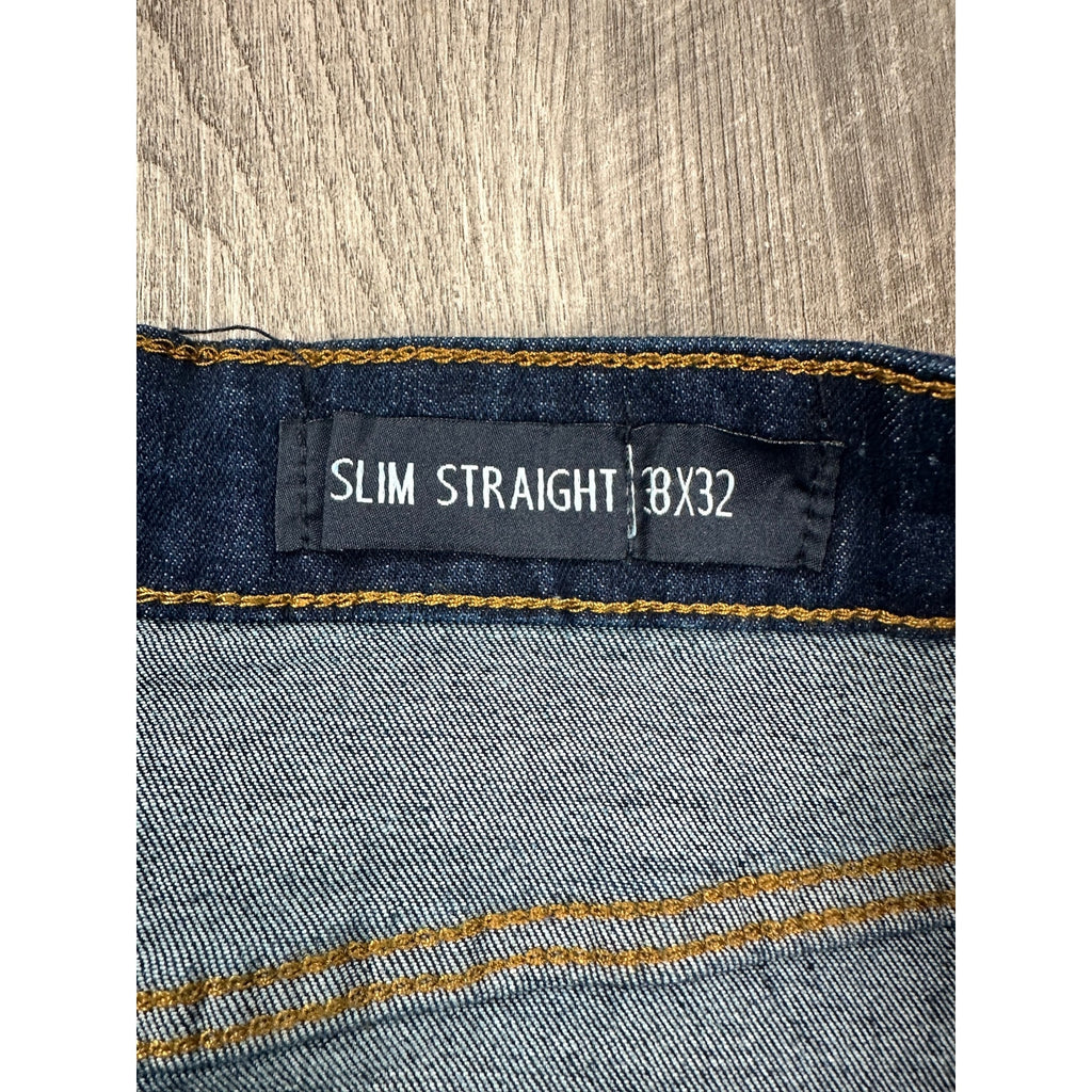 Seven7 Slim Straight Stretch Jean in Dark Rinse — Size 38x32