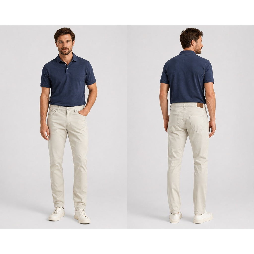 Peter Millar Ultimate Sateen Five Pocket Pants in Cream Khaki — Size 38 // Preowned
