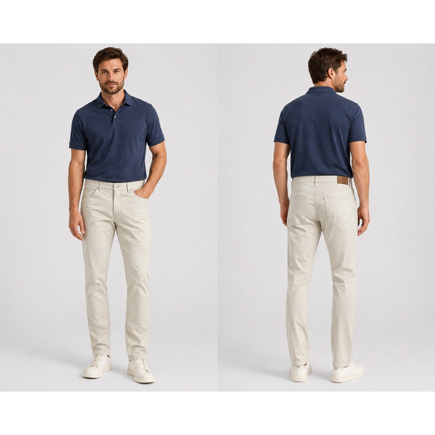 Peter Millar Ultimate Sateen Five Pocket Pants in Cream Khaki — Size 38 // Preowned