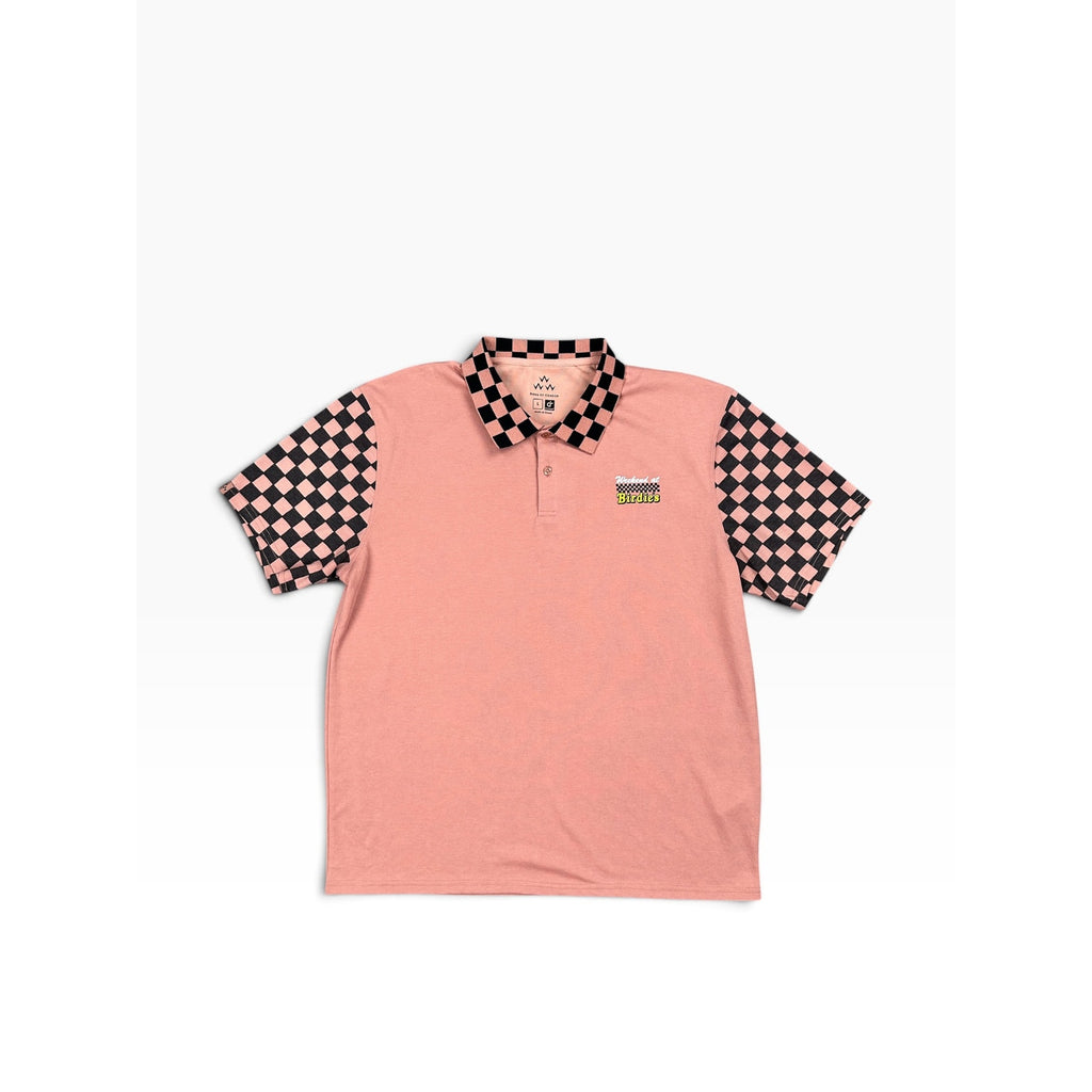 Birds of Condor Weekend at Birdies Fine Pique Polo in Old Rose — Size Large // Preowned