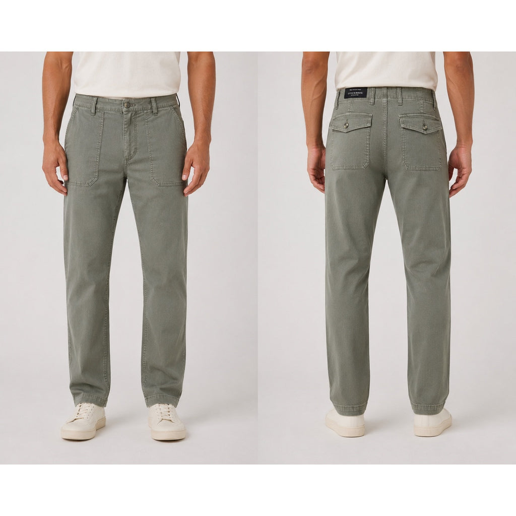 Liverpool Los Angeles The Utility Pant in Pewter Green — Size 31x32