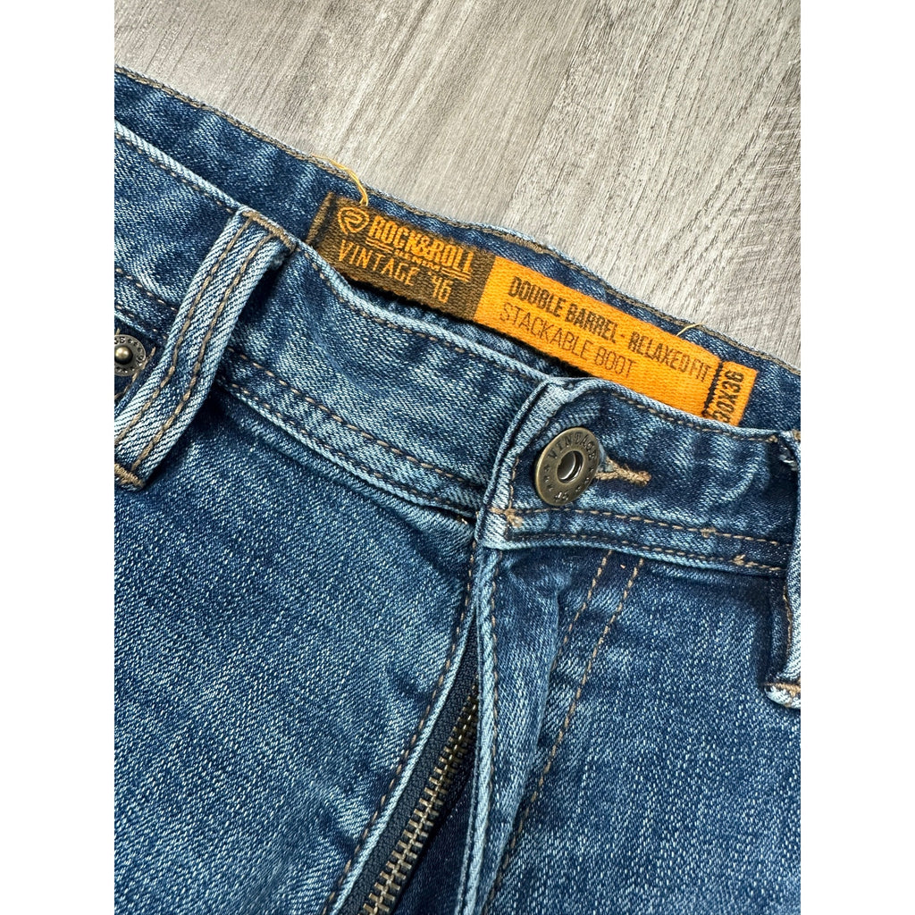 Rock & Roll Denim Vintage '46 Double Barrel Relaxed Bootcut Jean in Medium Wash — 30x36 // Preowned