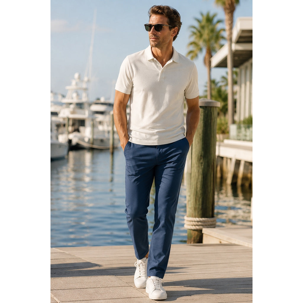 Mizzen+Main Helmsman Performance Slim Fit Chino Pants in Navy — Size 30x32 // Preowned