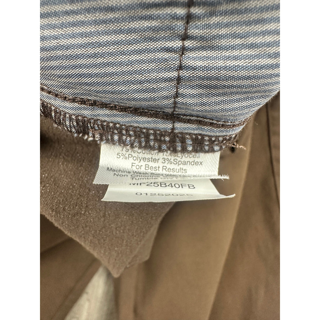 Peter Millar Signature Sateen 5 Pocket Chino Pants in French Press Brown — Size 42x34